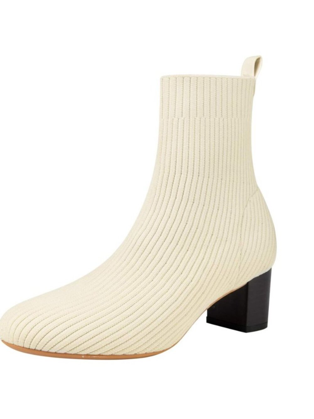 Women's Glove Chunky Mid Heel Ankle Boots Pointed Toe Knit Sock Style Booties